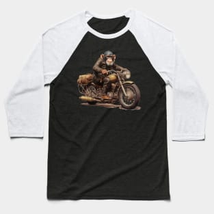 Monkey Biker Retro Motorcycle Baseball T-Shirt